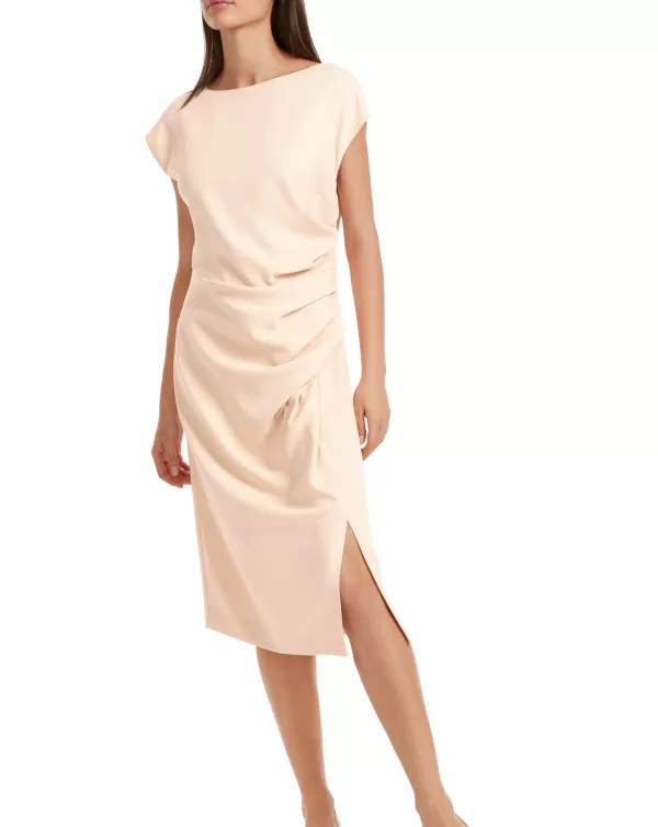 Shop MARC CAIN CLASSIC BOAT NECK DRESS W GATHERED EFFECT AROUND THE WAIST