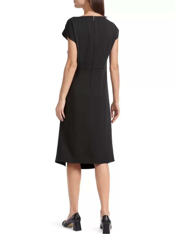 Shop MARC CAIN CLASSIC BOAT NECK DRESS W GATHERED EFFECT AROUND THE WAIST