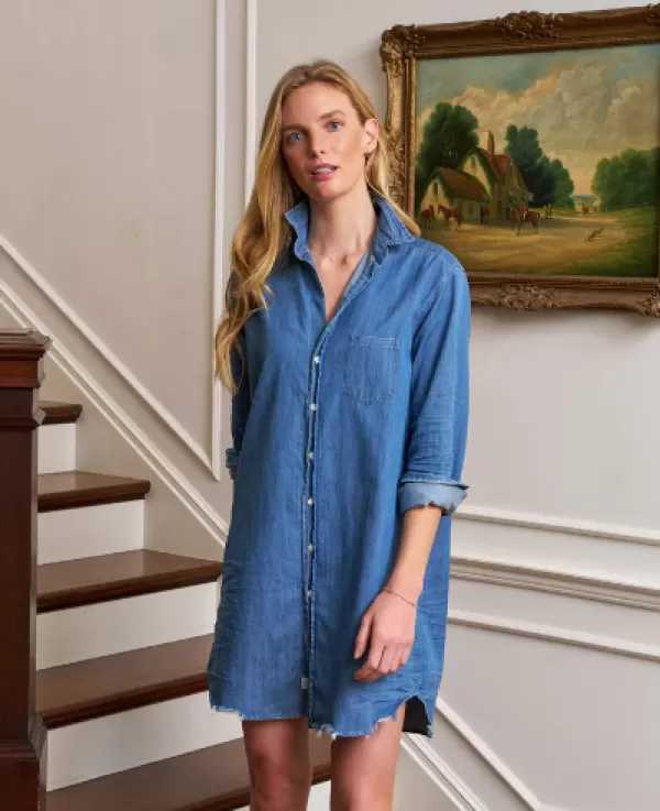 Discount FRANK & EILEEN MARY CLASSIC SHIRTDRESS VINTAGE Stonewash Indigo